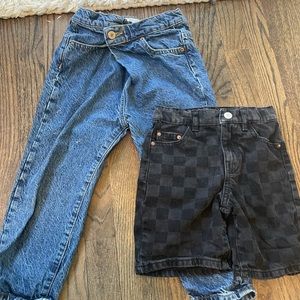 Boys size 6 Zara denim short and pants bundle like new